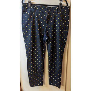 Old Navy Black with Gold Dots Cropped Pants